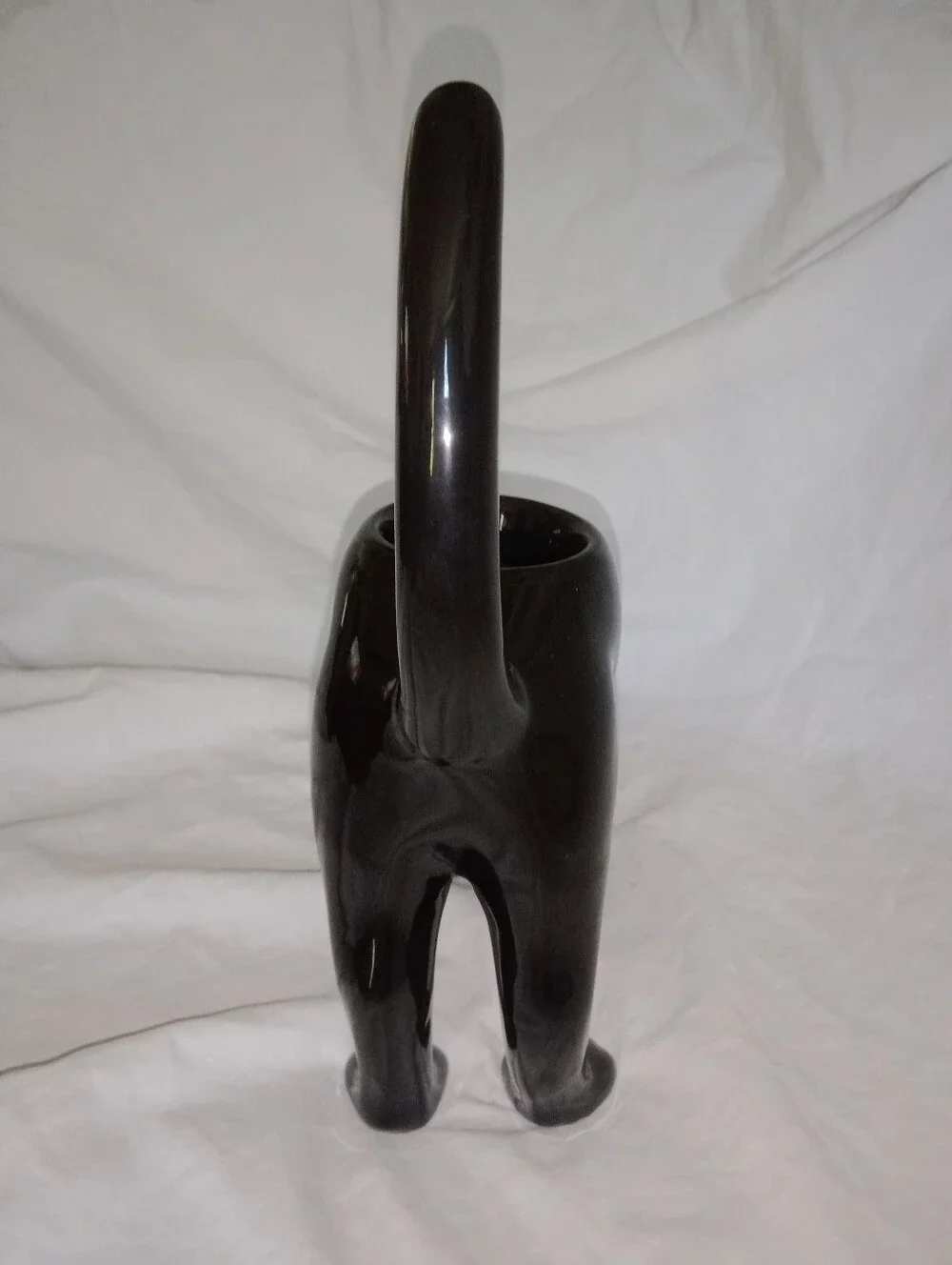 Vintage Retired Halloween Scared Kitty Cat Candle Holder PartyLite 9 3/4